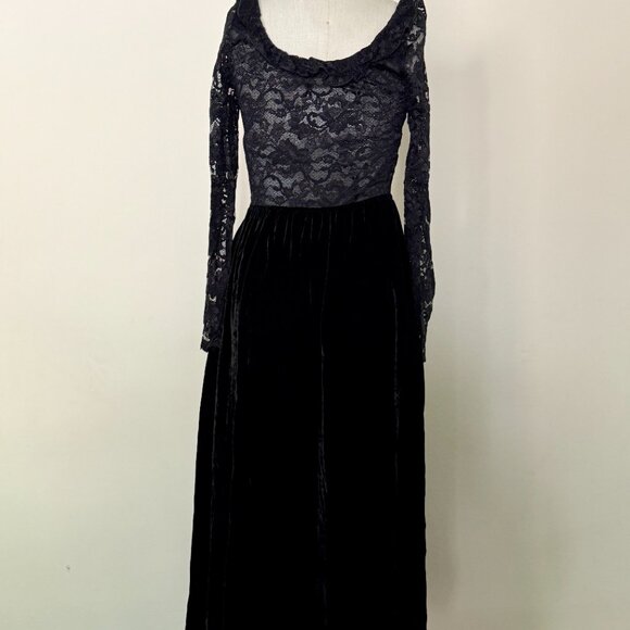 Christy Dawn Marion Dress in Black Velvet and Lace Size M NWT - Picture 2 of 5
